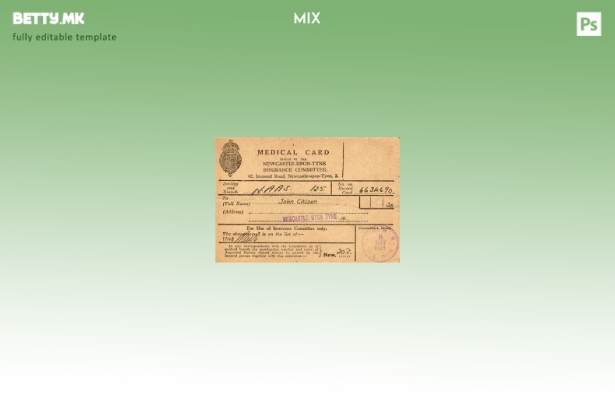 Модерен стил шаблон за медицинска картичка на Комитетот за осигурување на ОК